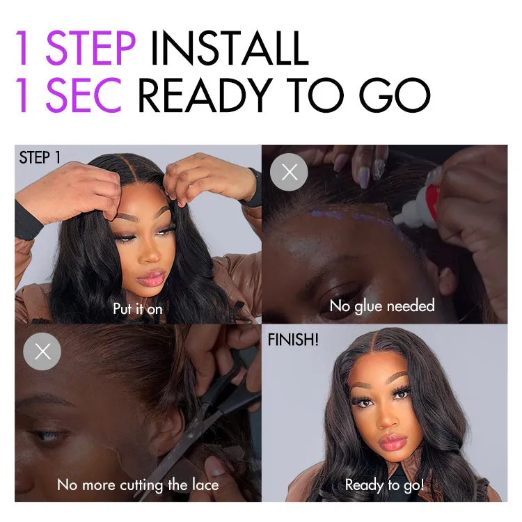 12 Inches=$79.9 | Put On & Go Ombre Ash Blonde Kinky Curly Glueless Minimalist HD Lace Wig Pre-Cut Lace