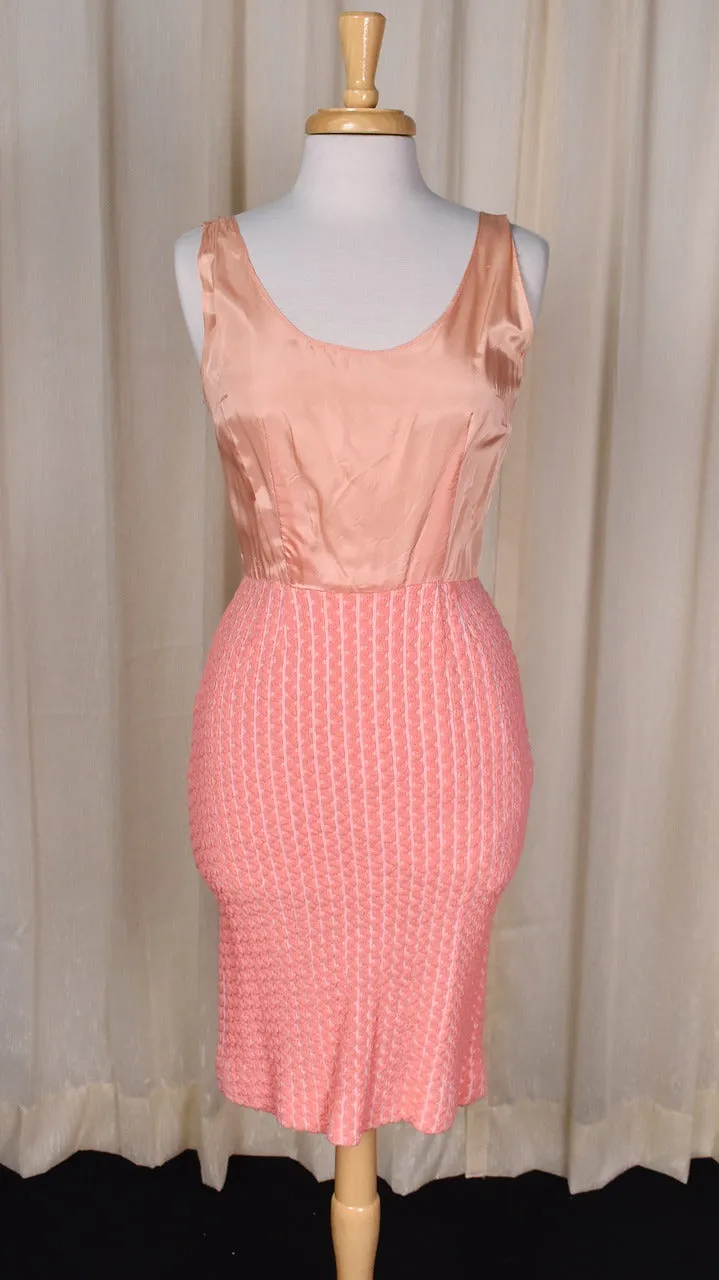 1960s Peach Knit 3pc Coat Dress Set