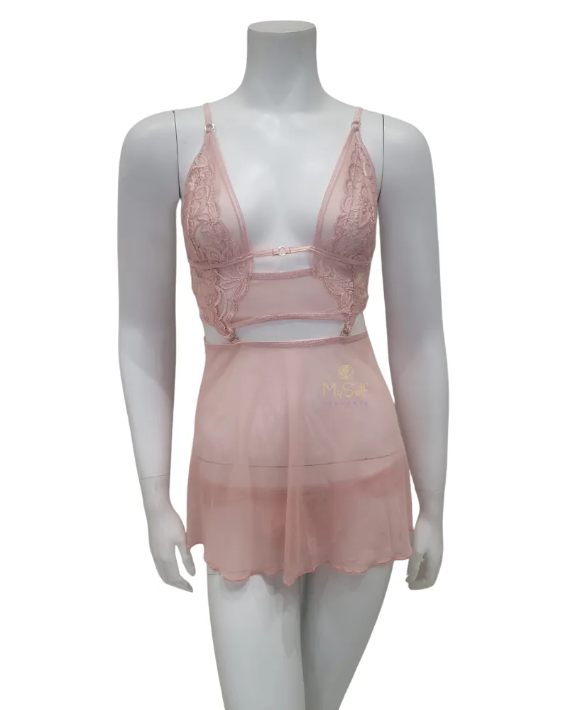 7375 Rose Convertible Babydoll with Matching Thong
