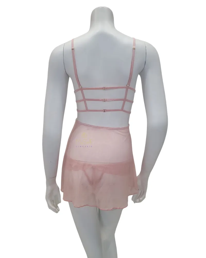 7375 Rose Convertible Babydoll with Matching Thong
