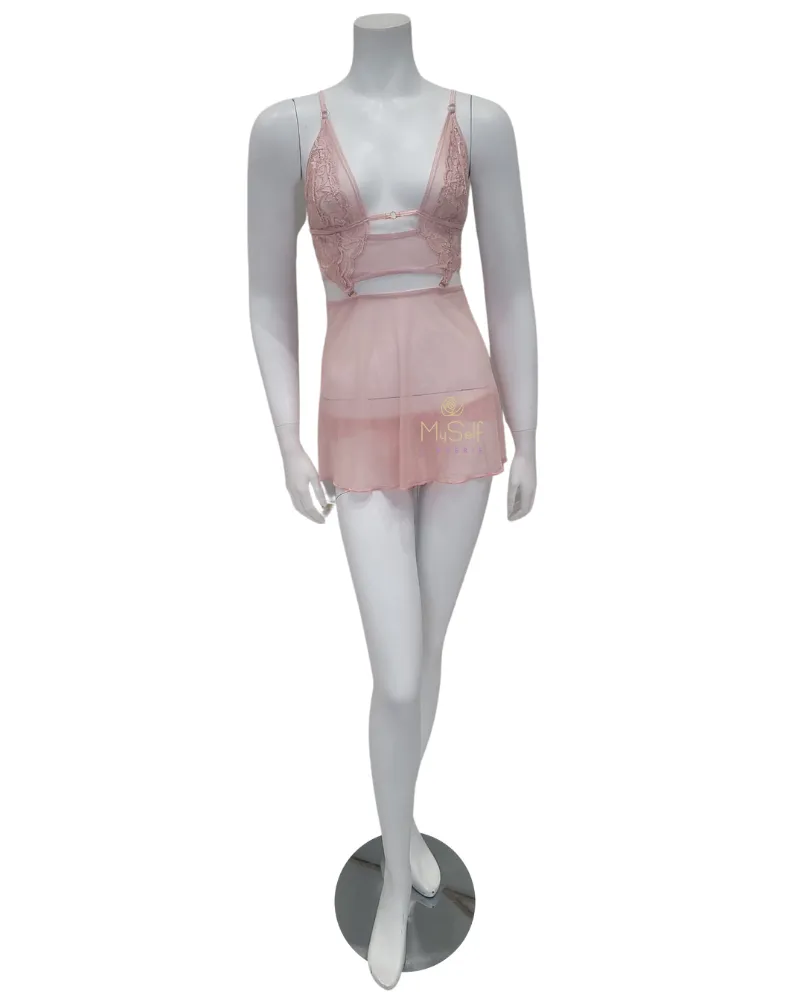 7375 Rose Convertible Babydoll with Matching Thong