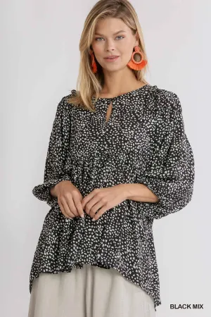 Animal Print Babydoll Top