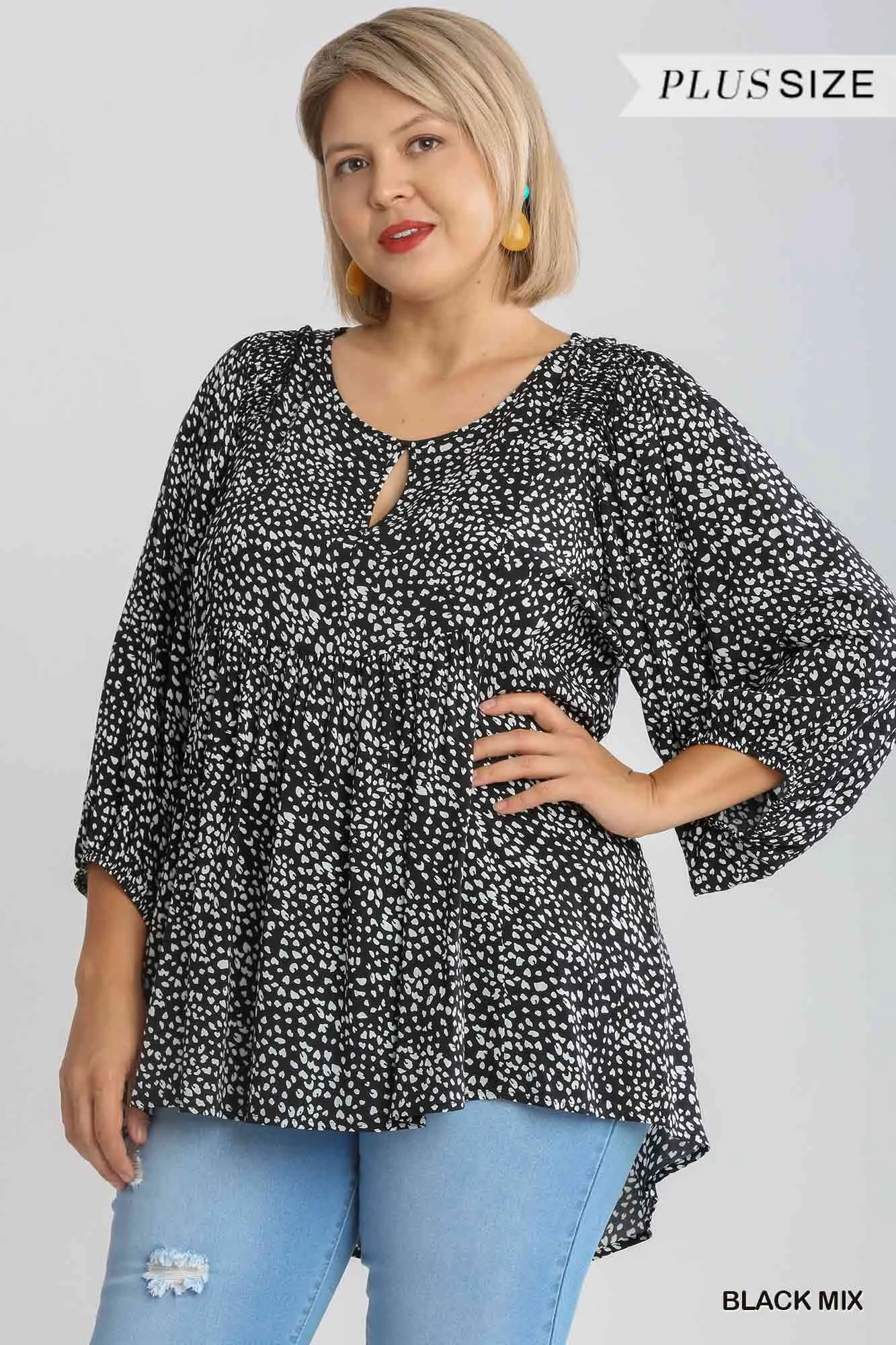 Animal Print Babydoll Top