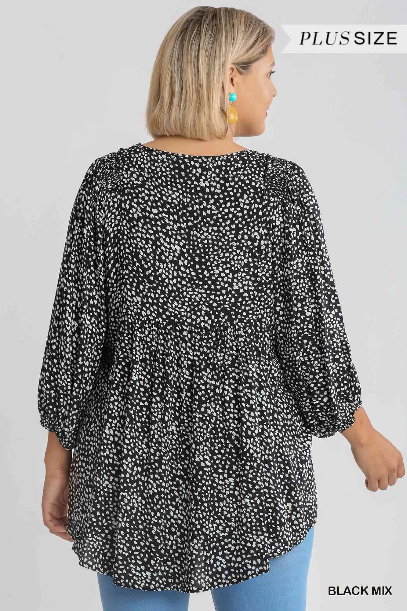 Animal Print Babydoll Top