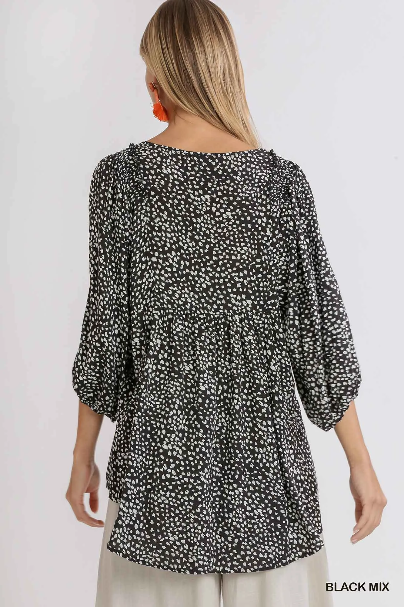 Animal Print Babydoll Top