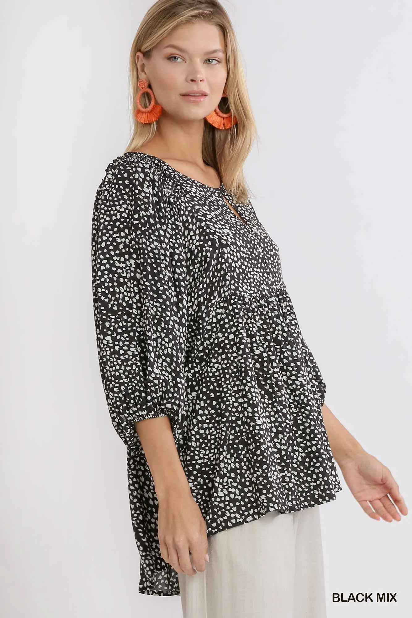 Animal Print Babydoll Top