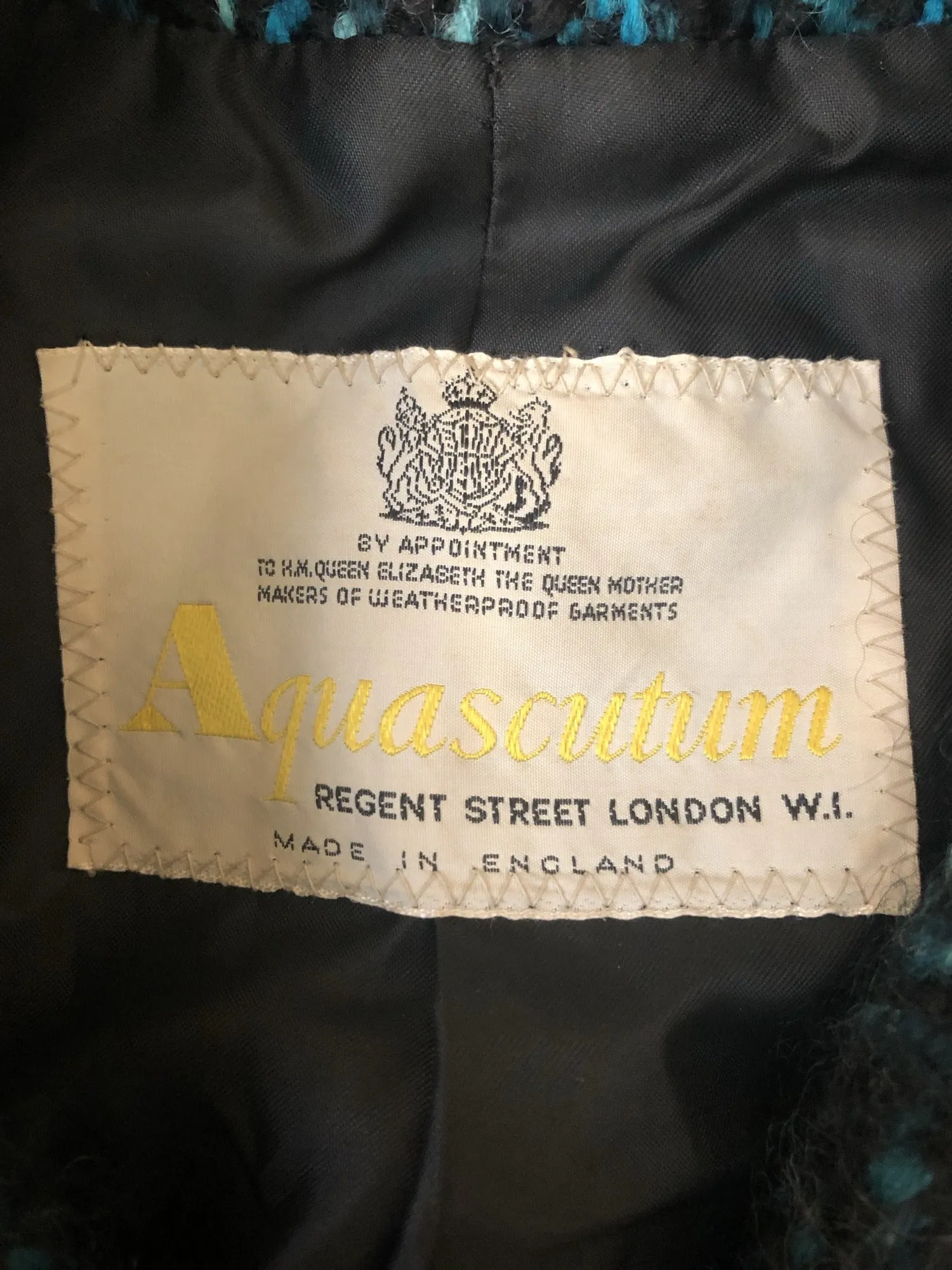 Aquascutum Herringbone Full Length Coat - Turquoise - Size 12