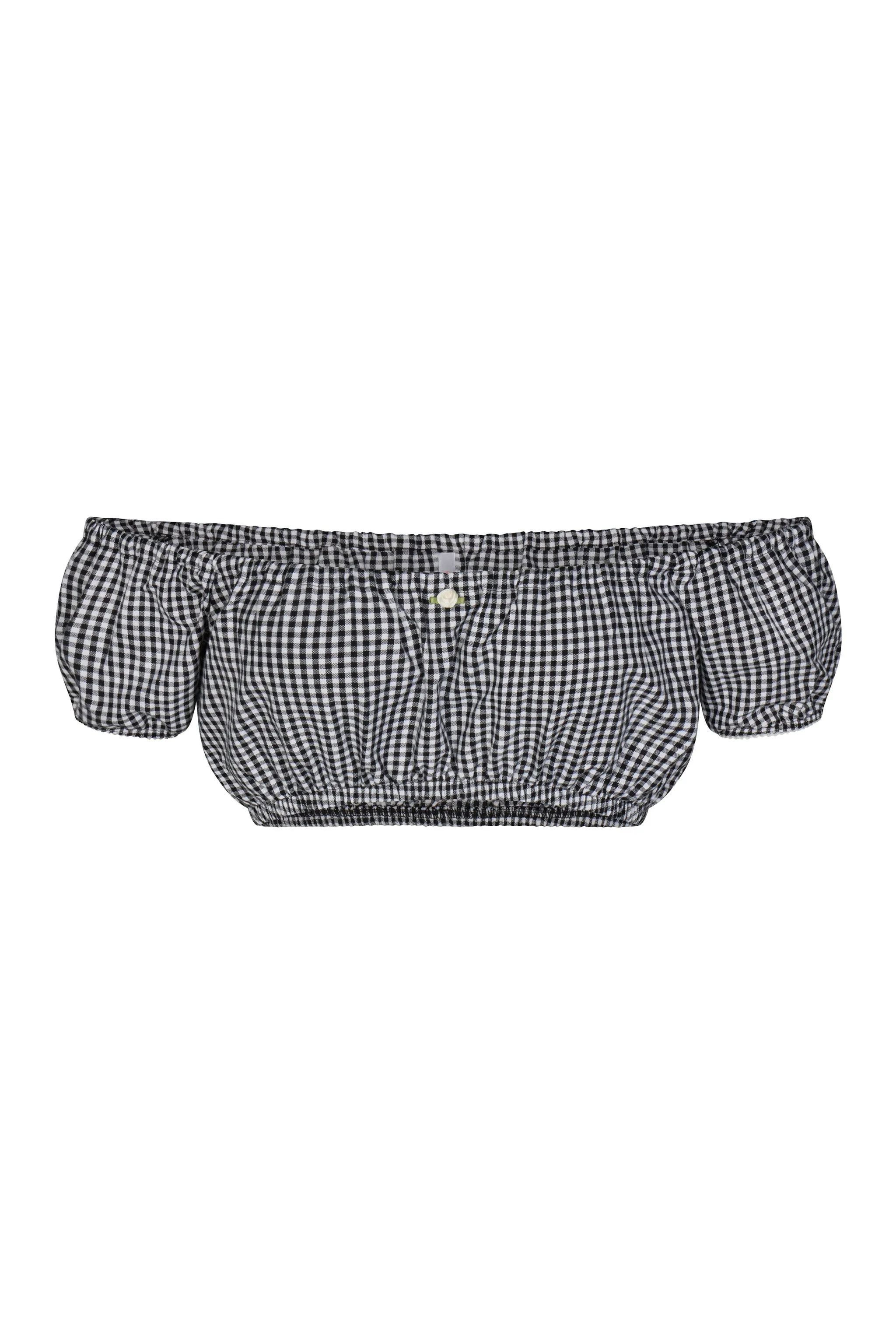 BABYDOLL TOP IN BLACK GINGHAM