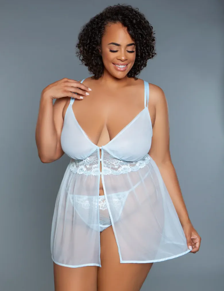 Be Wicked 2240 Leona Babydoll Light Blue