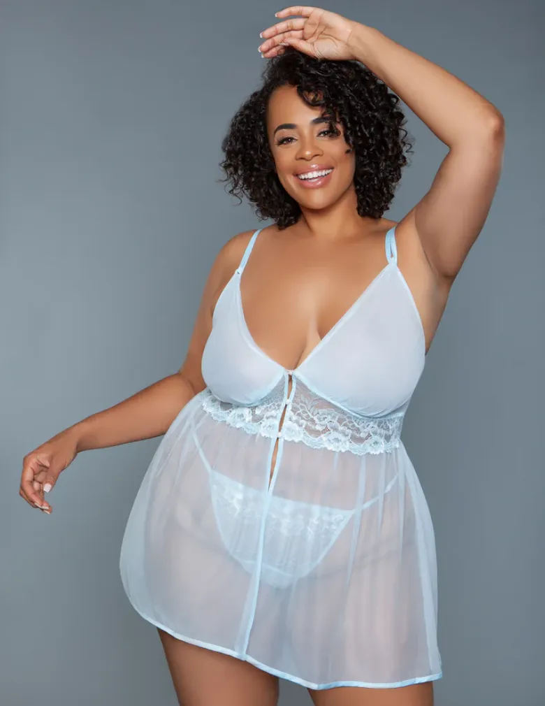 Be Wicked 2240 Leona Babydoll Light Blue
