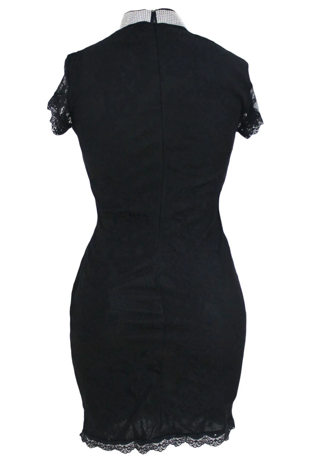 Black Diamond Lace Mini Slim Dress