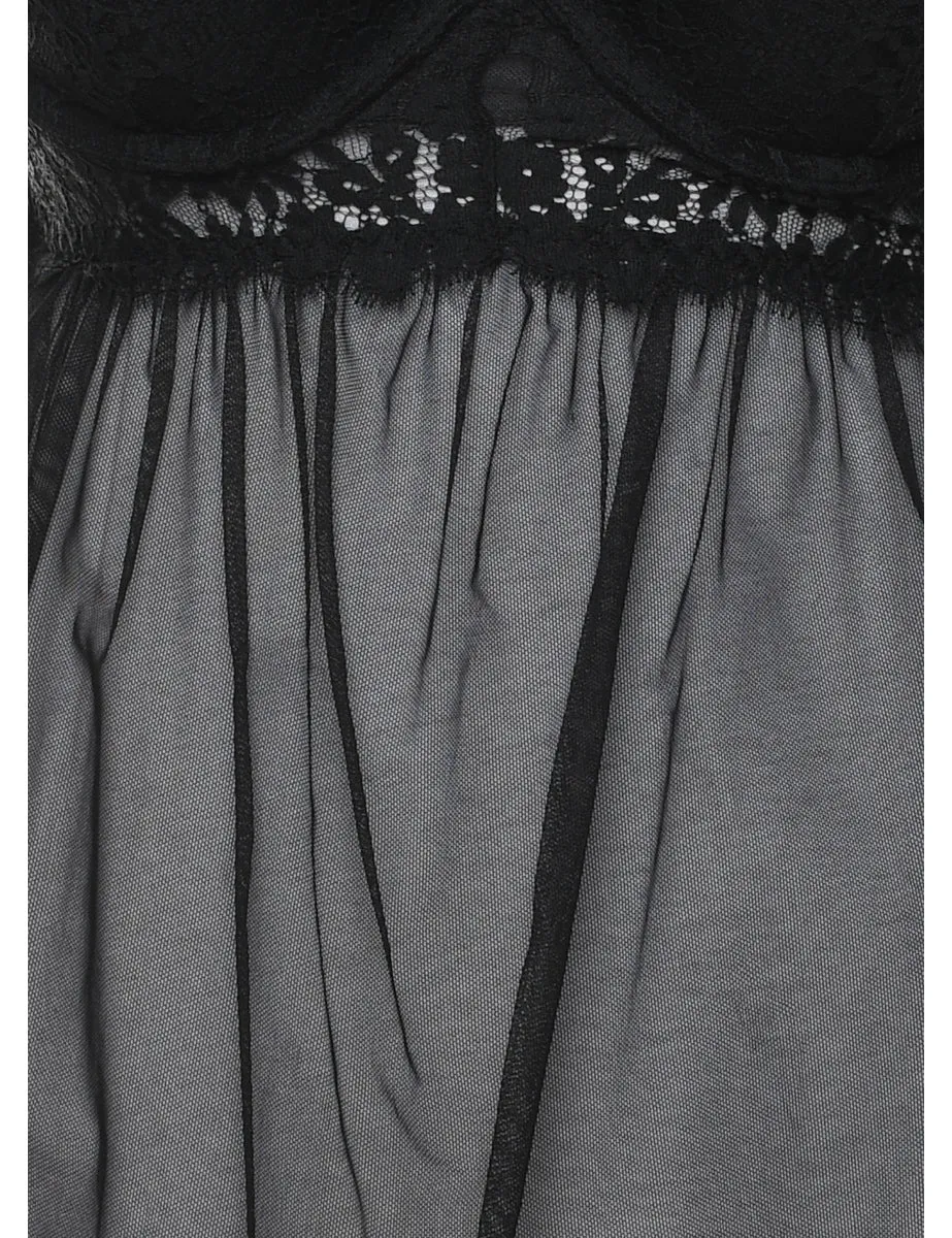 Black Sheer Classic Babydoll - S