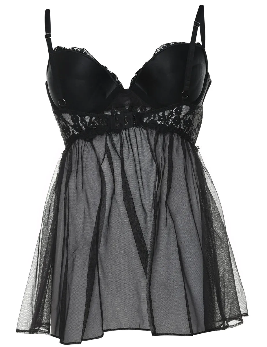 Black Sheer Classic Babydoll - S