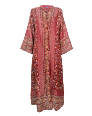 Burgundy Coat Coverup Abaya