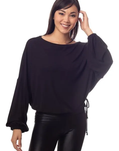 Cassidy Ribbed Knit Top - Black