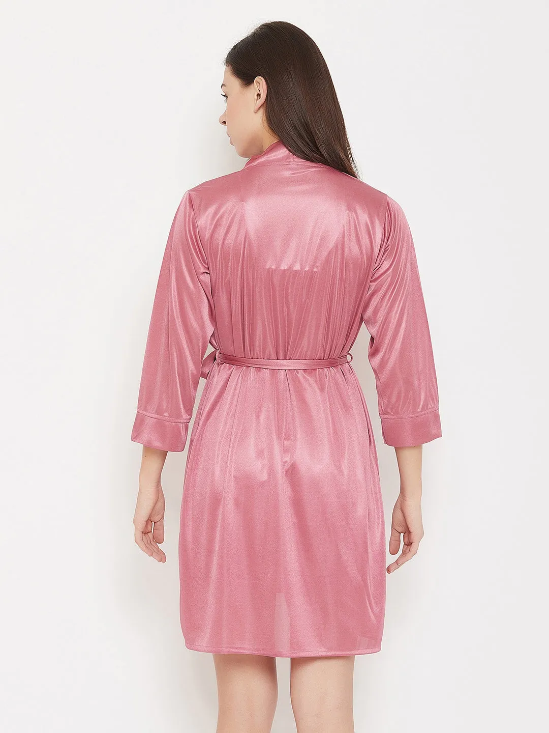 Chic Basic Babydoll & Robe In Peach