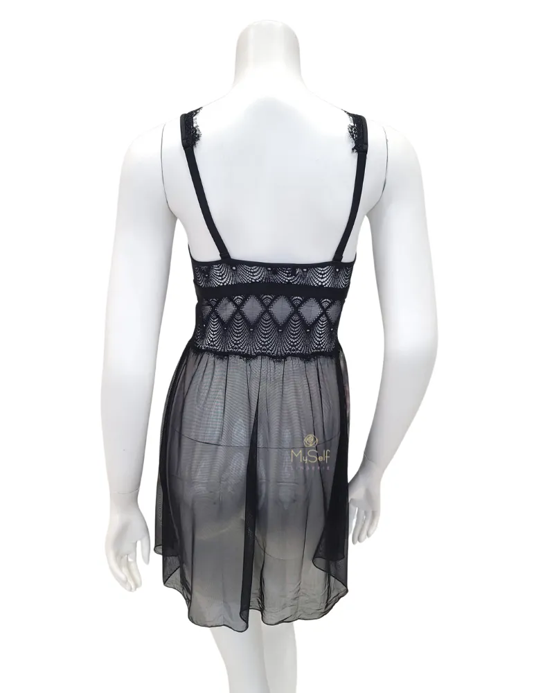 Cosabella Black Allure Babydoll Chemise