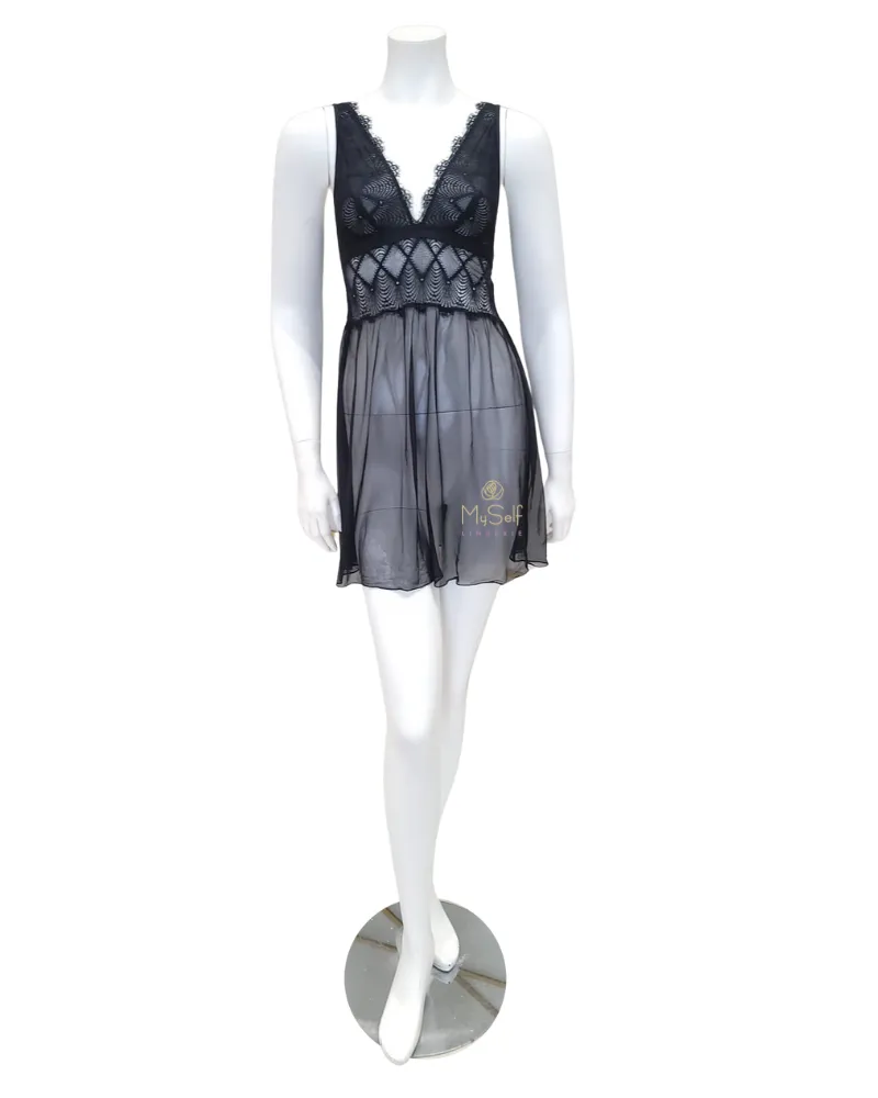 Cosabella Black Allure Babydoll Chemise