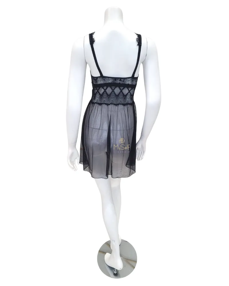 Cosabella Black Allure Babydoll Chemise
