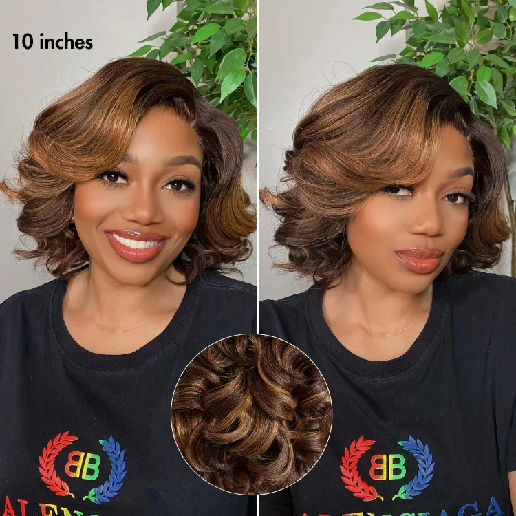 Crazy Wednesday | 1 SEC INSTALL WIG | Mature Boss Brown Ombre Highlight / Natural Black / Salt and Pepper Loose Wave Glueless Minimalist HD Lace Wig