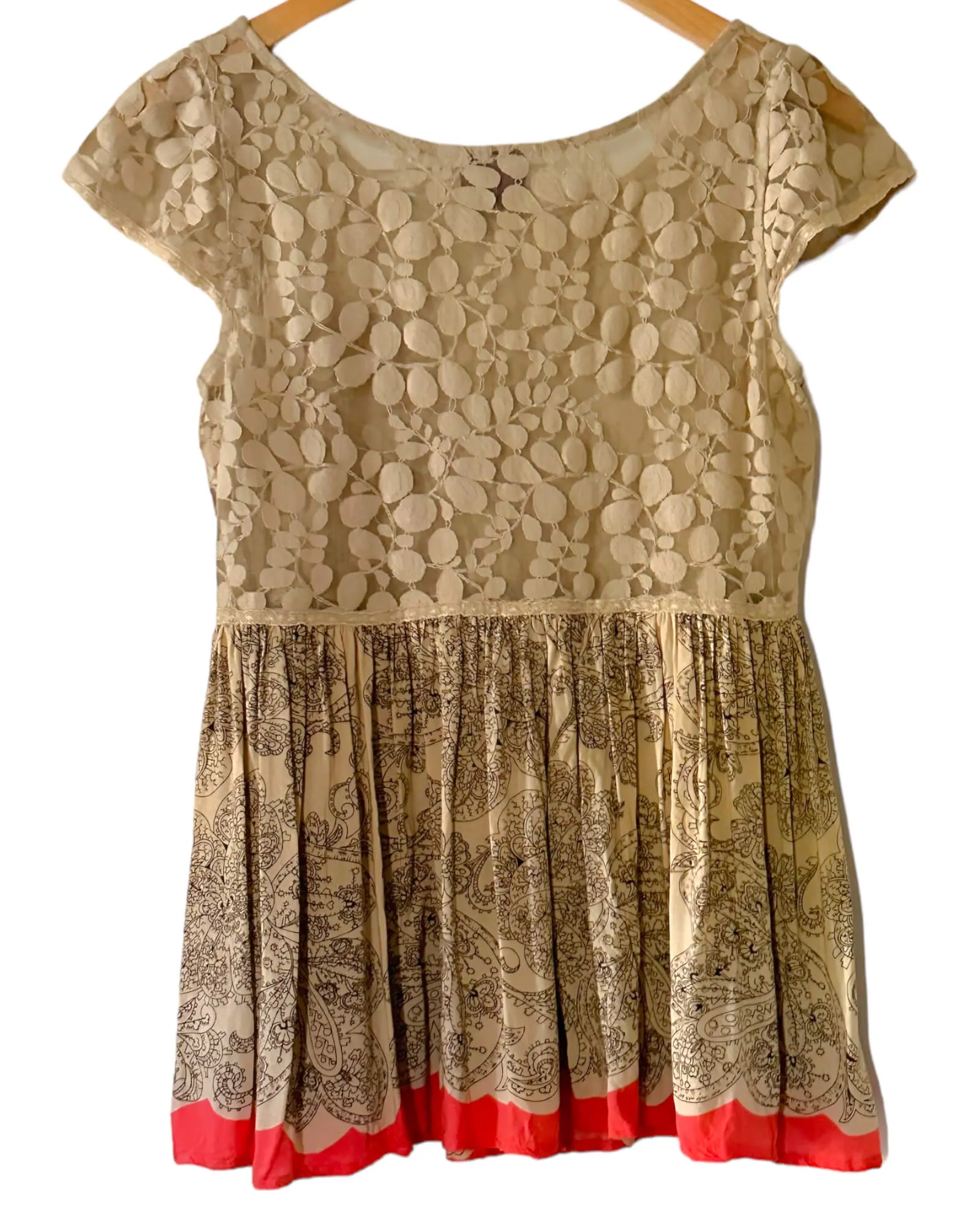 Dark Autumn Mixed Media Babydoll Top