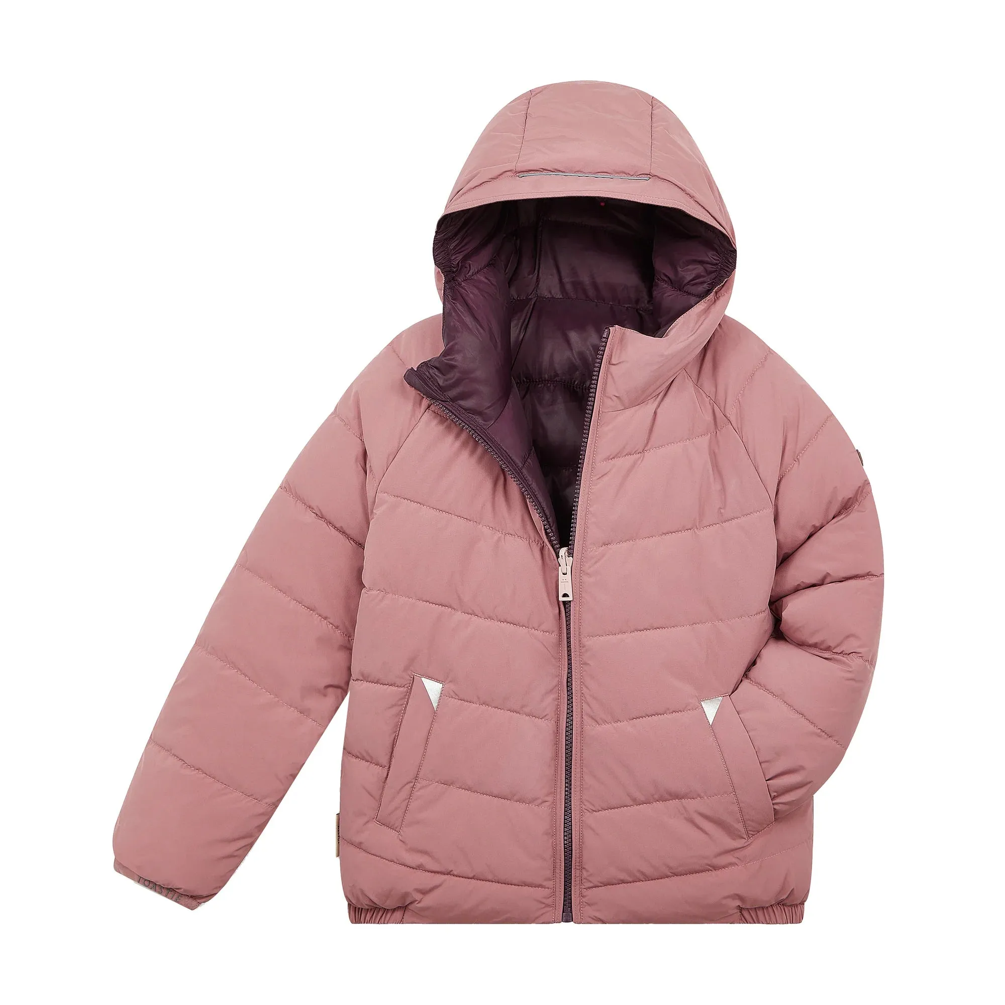 Eco Reversible Puffer in Damask Pink/Black Cherry