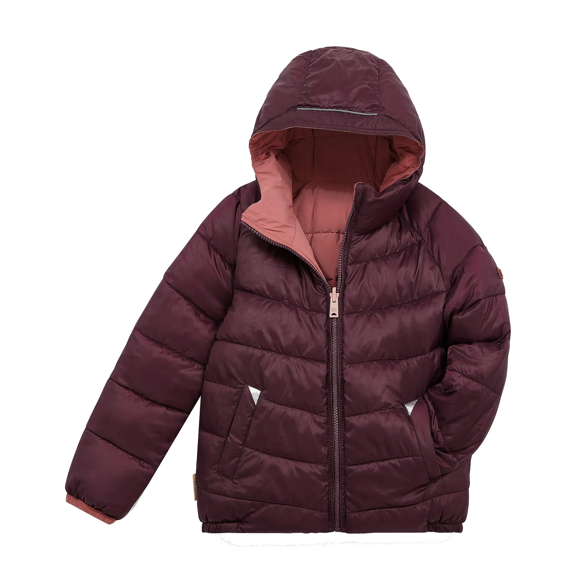 Eco Reversible Puffer in Damask Pink/Black Cherry