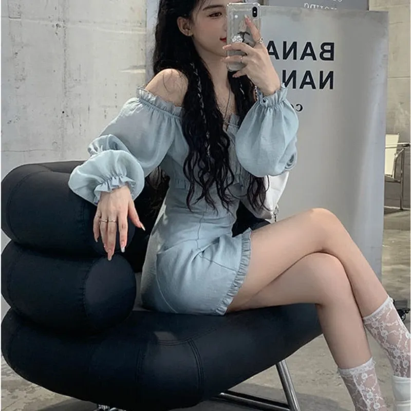 Elegant High Waist Sleeve Fairy Dress - Blue Beauty