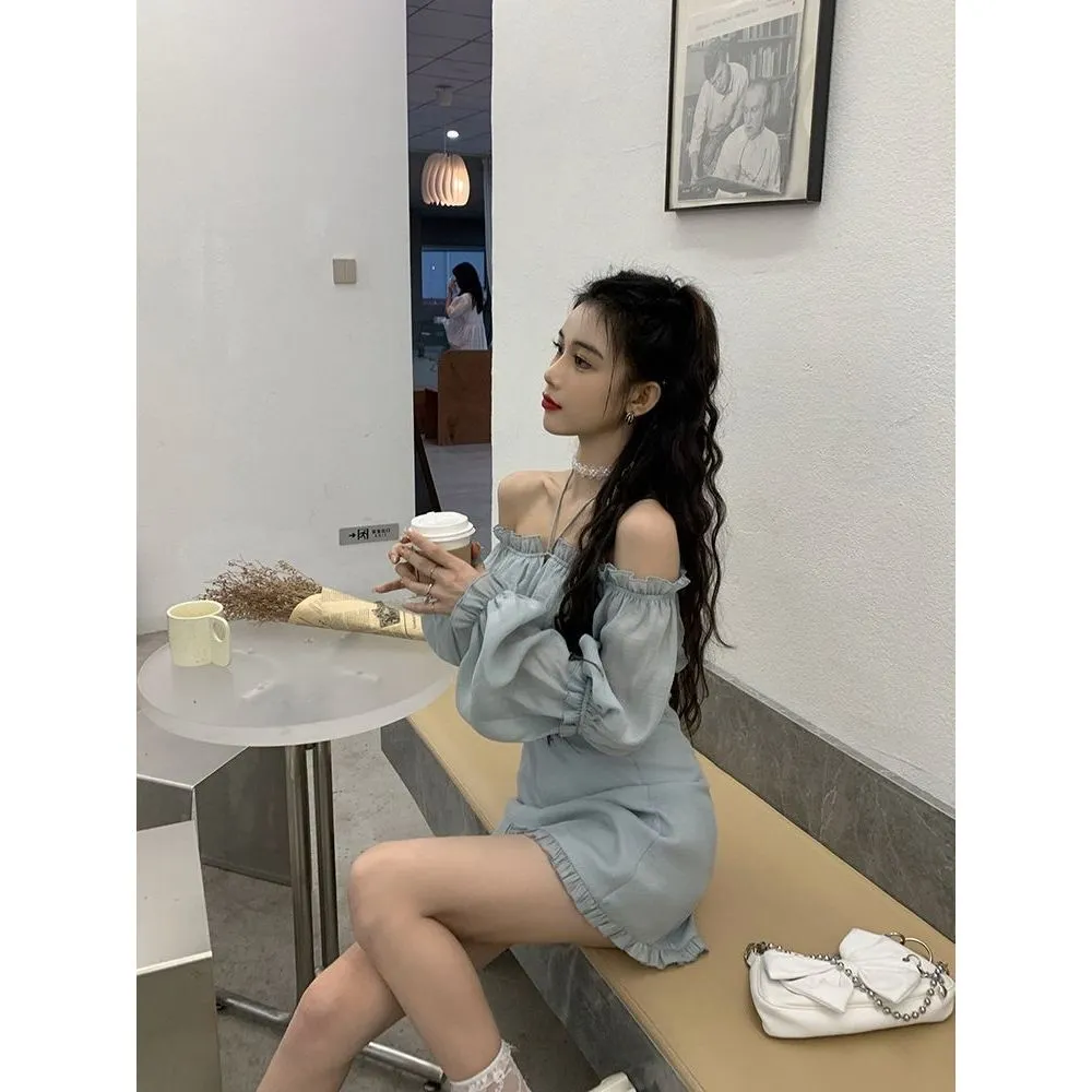 Elegant High Waist Sleeve Fairy Dress - Blue Beauty