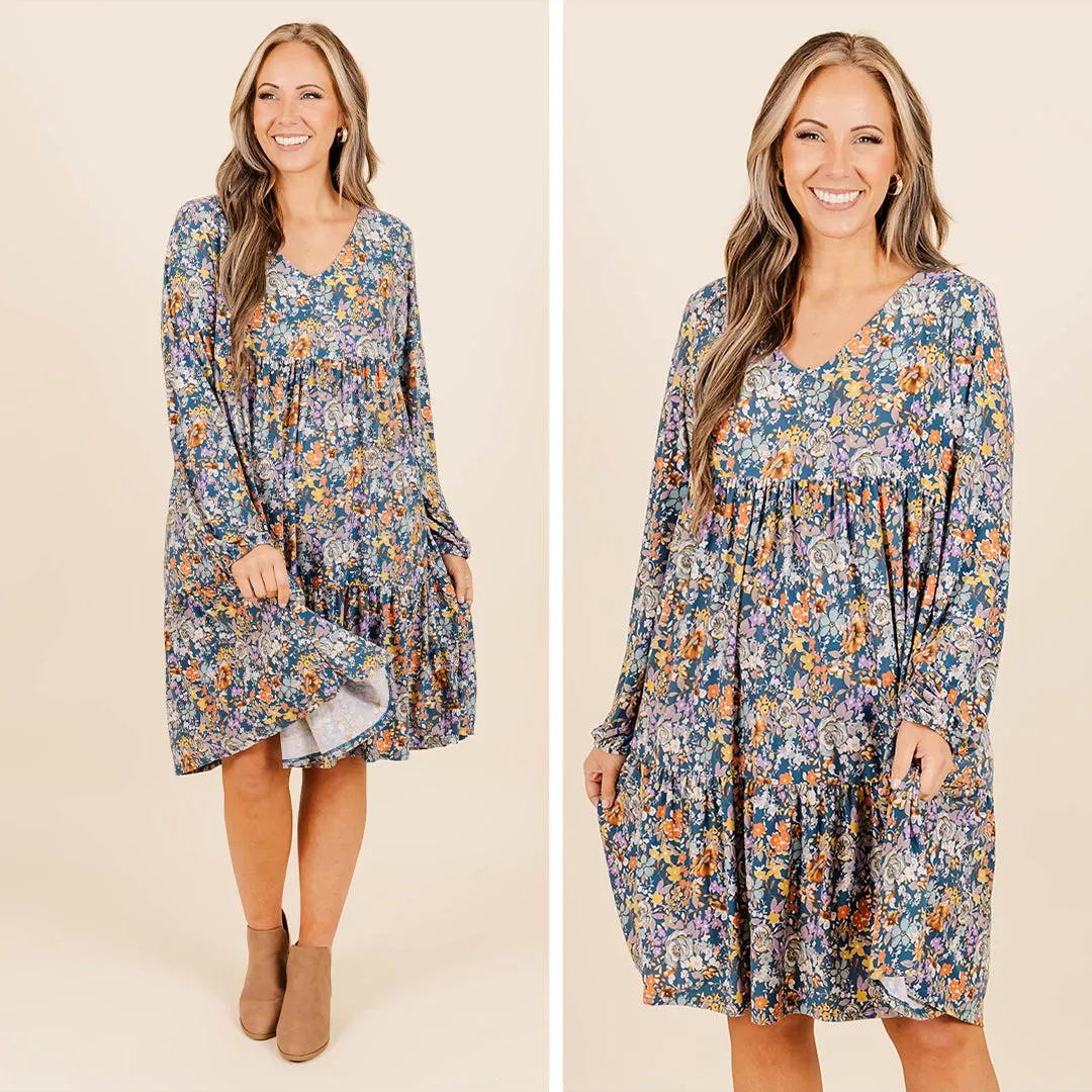 Enveloped In Elegance Dress, Teal