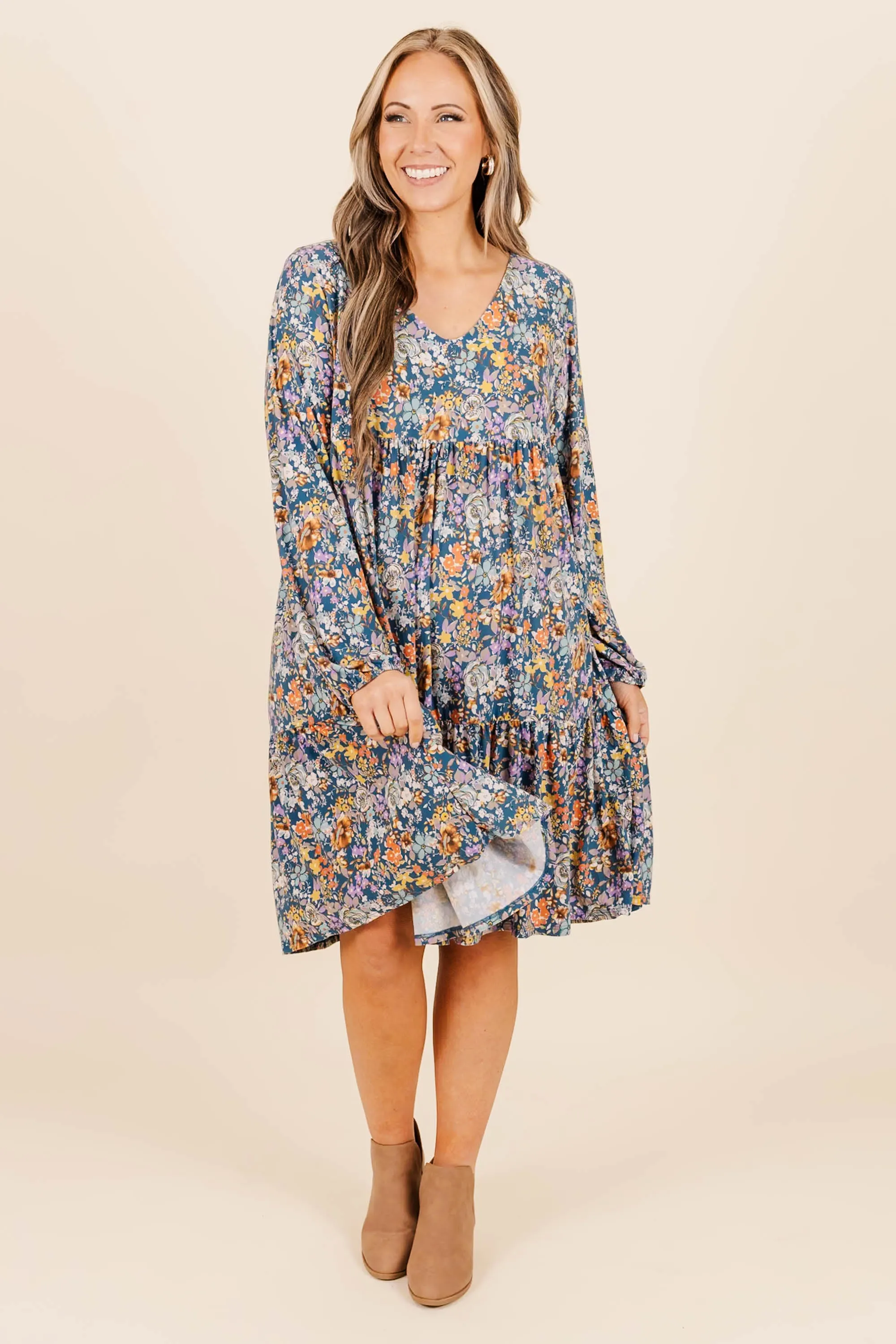 Enveloped In Elegance Dress, Teal