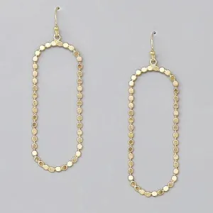 Flattened Gold Bead Dangling Earrings