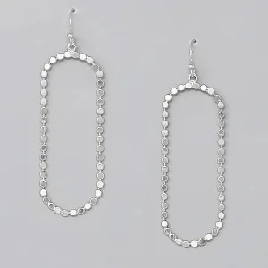 Flattened Silver Bead Dangling Earrings