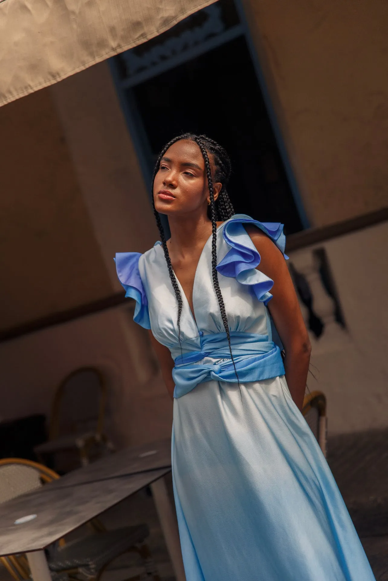 FR Cloud Long Dress Blue