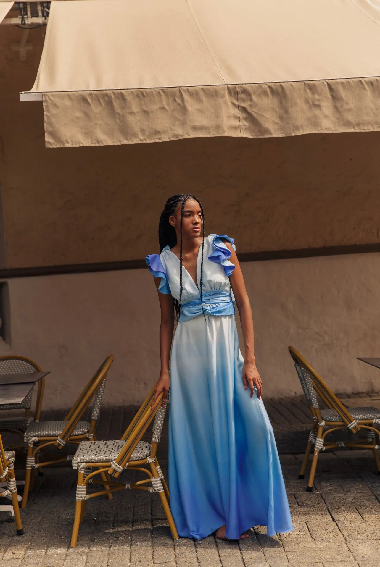 FR Cloud Long Dress Blue