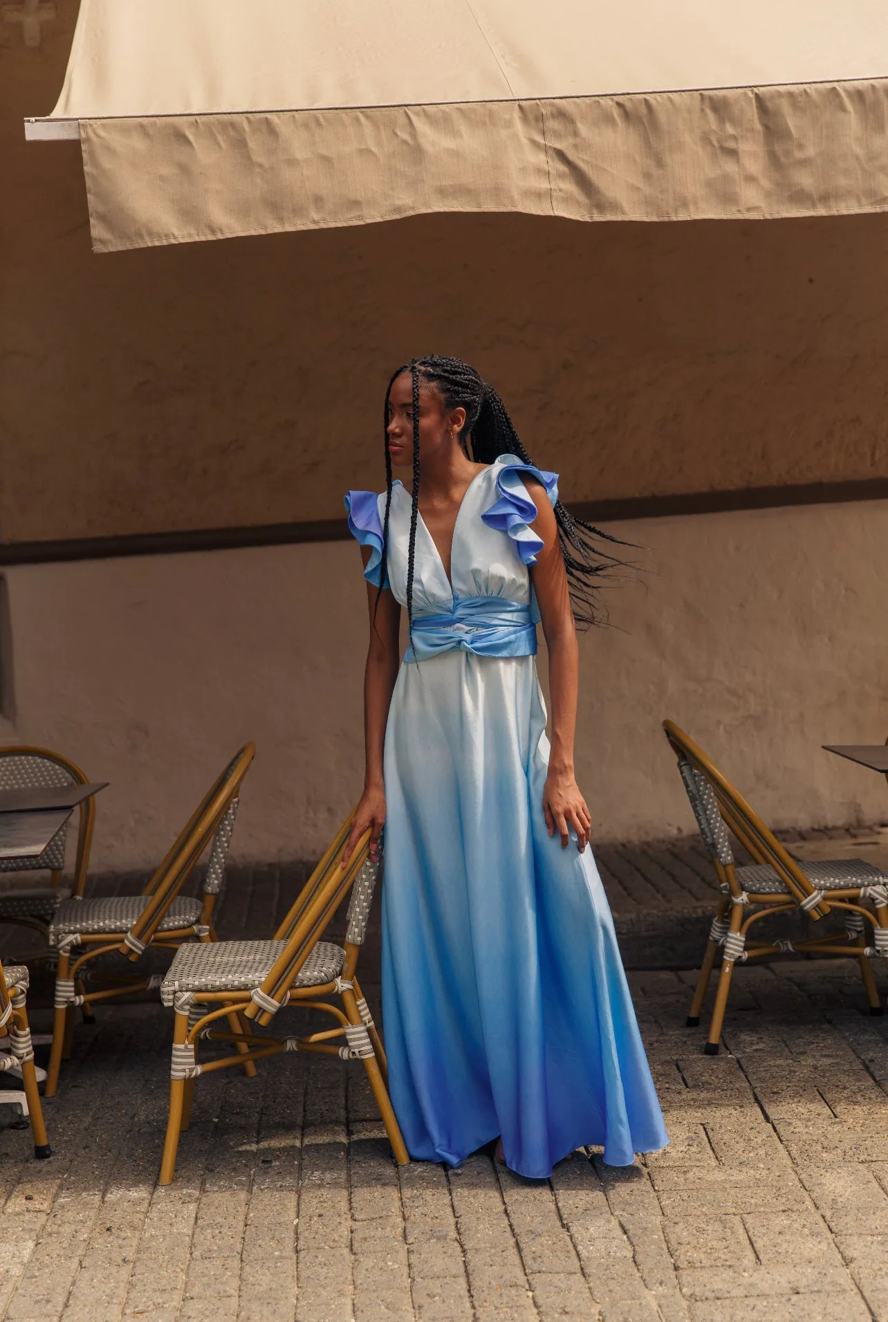 FR Cloud Long Dress Blue