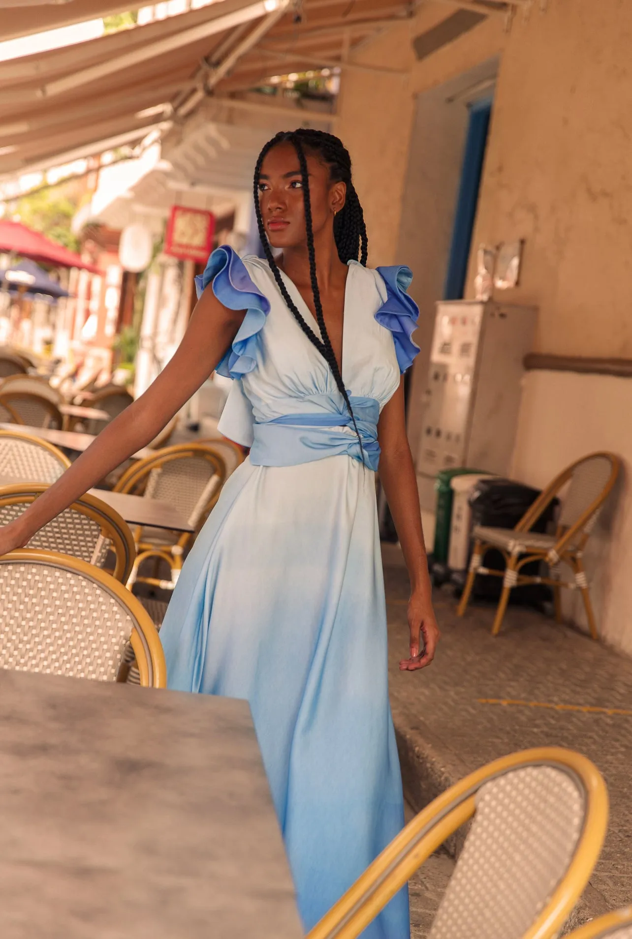 FR Cloud Long Dress Blue