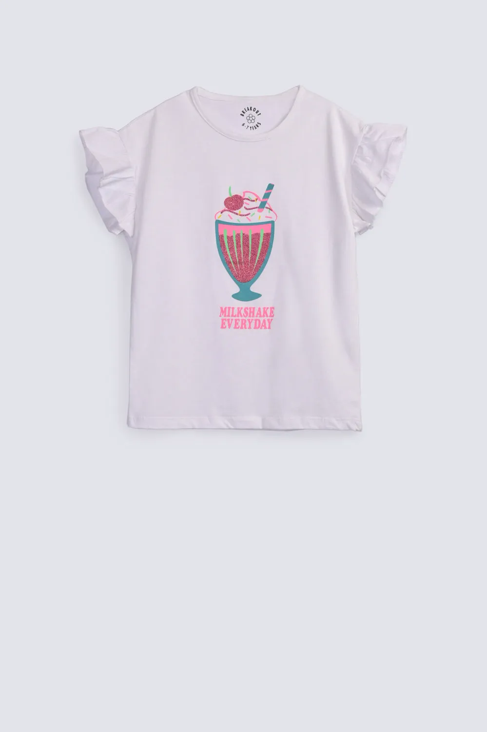 GIRLS GLITTER PRINT T SHIRT