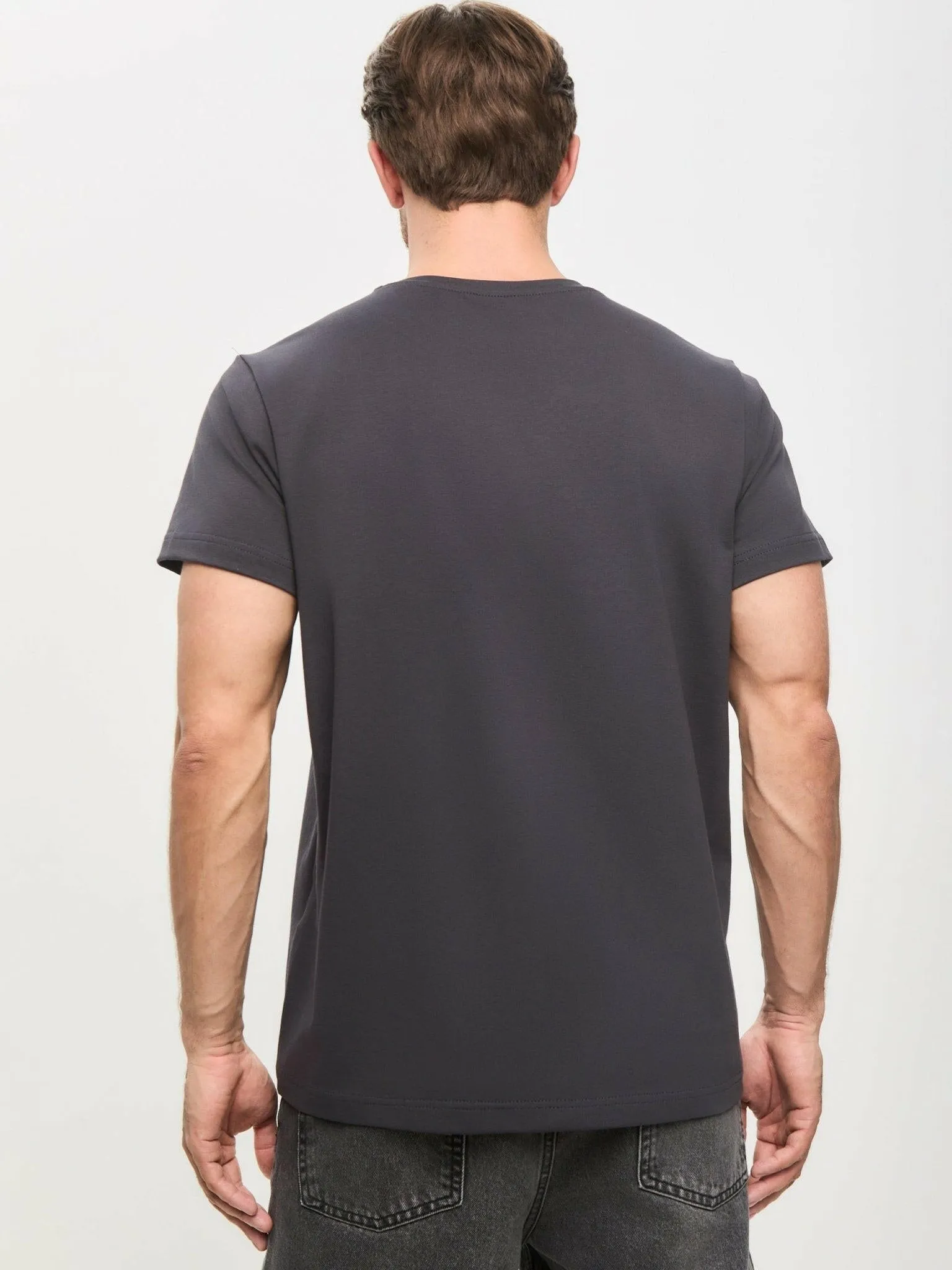 Grey Printed T-shirt MINIMALIST CAT