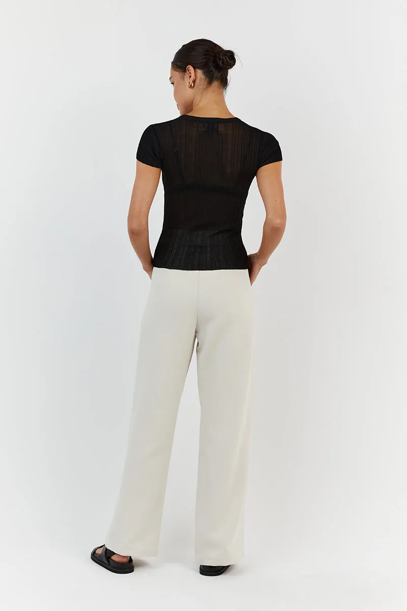 HARPER BLACK CAP SLEEVE TOP