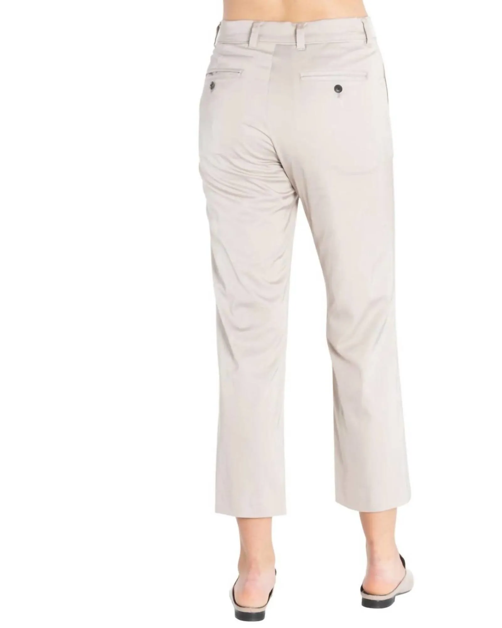 High Power Cupro Cropped Trouser in Beige | Beige