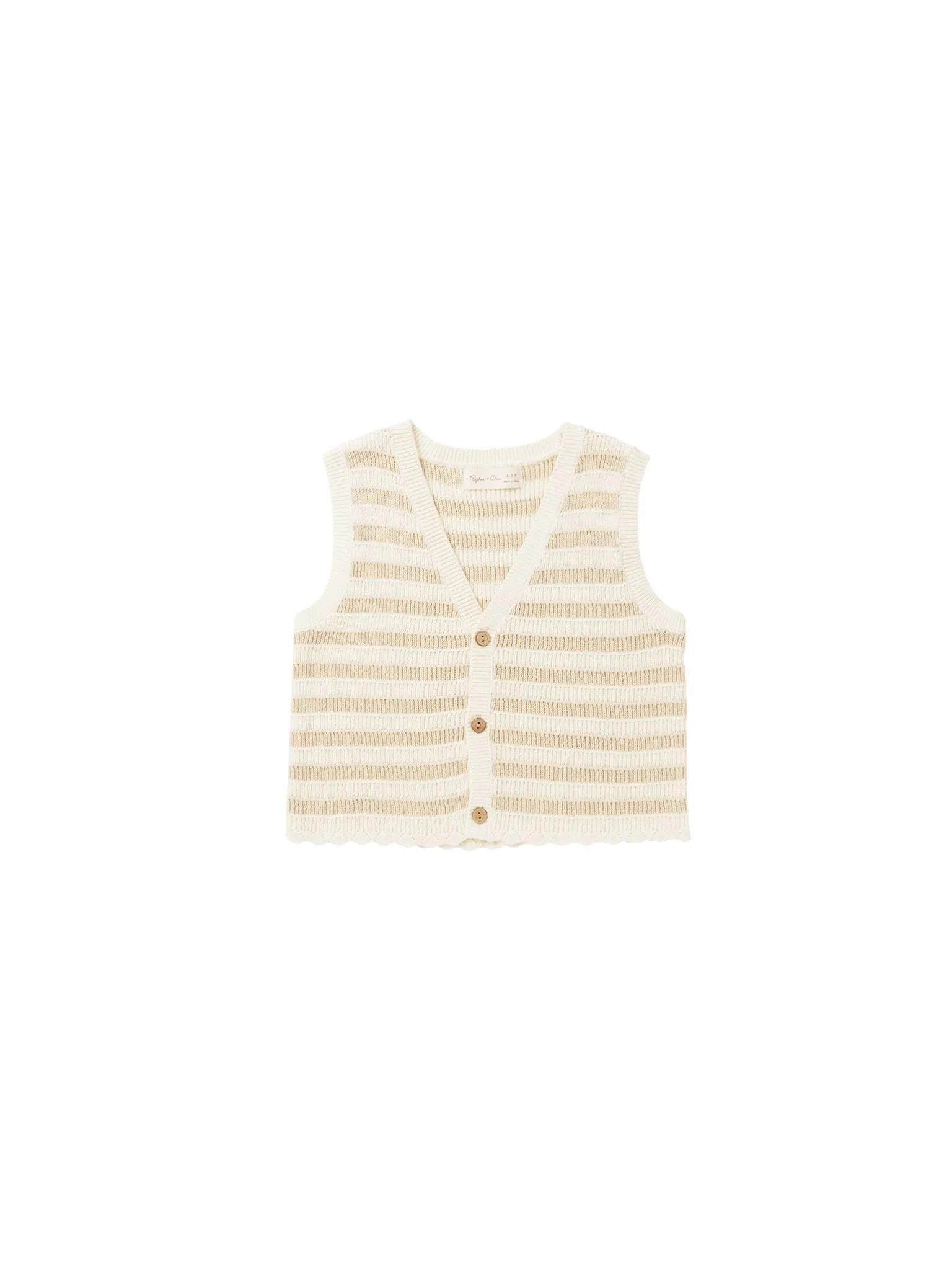 Knit Vest Top - Sand Stripe *LAST ONE - 2/3y*