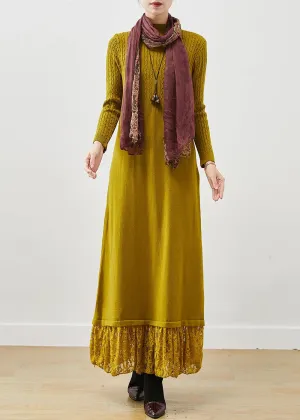 Lace Knit Sweater Dress Silm Fit Spring
