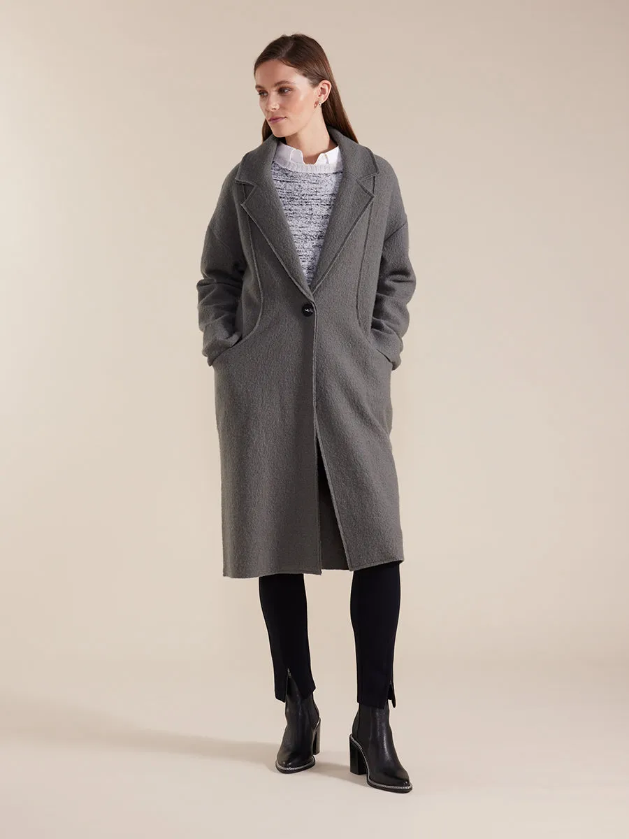 Long Sleeve Boiled Wool Coat
