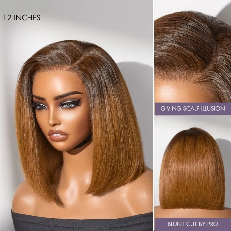 Luvme All-Day Comfort Wig Blunt Cut Bob Glueless Minimalist HD Lace Short Human Hair Wig Pre-Cut Lace