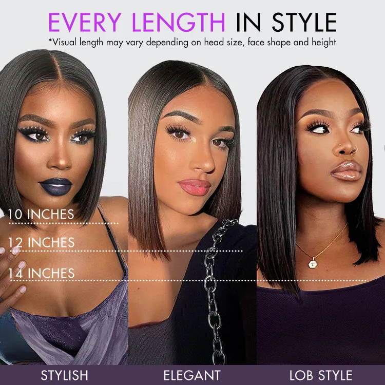 Luvme All-Day Comfort Wig Blunt Cut Bob Glueless Minimalist HD Lace Short Human Hair Wig Pre-Cut Lace
