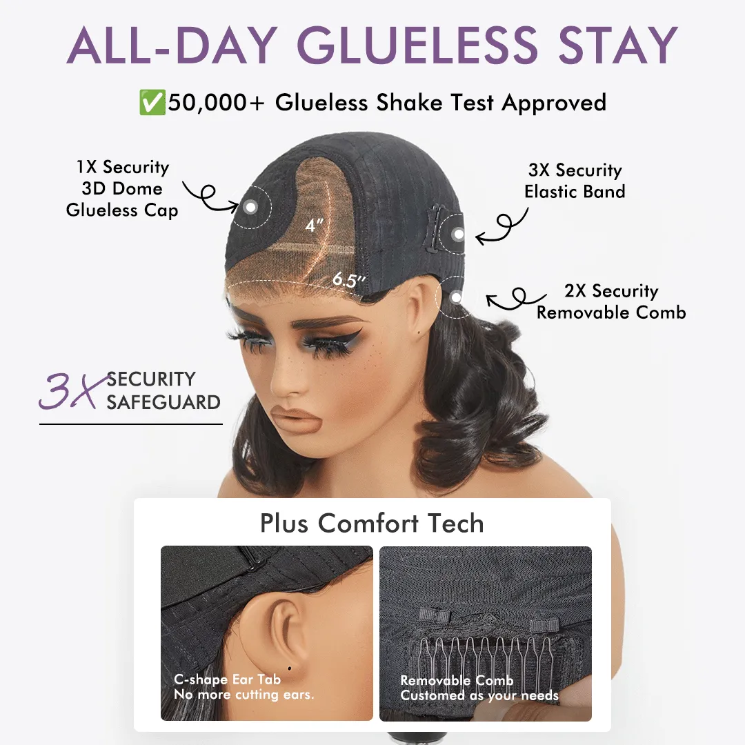Luvme All-Day Comfort Wig Blunt Cut Bob Glueless Minimalist HD Lace Short Human Hair Wig Pre-Cut Lace