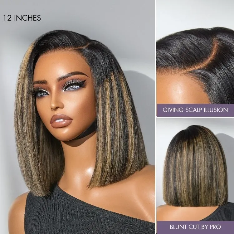 Luvme All-Day Comfort Wig Blunt Cut Bob Glueless Minimalist HD Lace Short Human Hair Wig Pre-Cut Lace