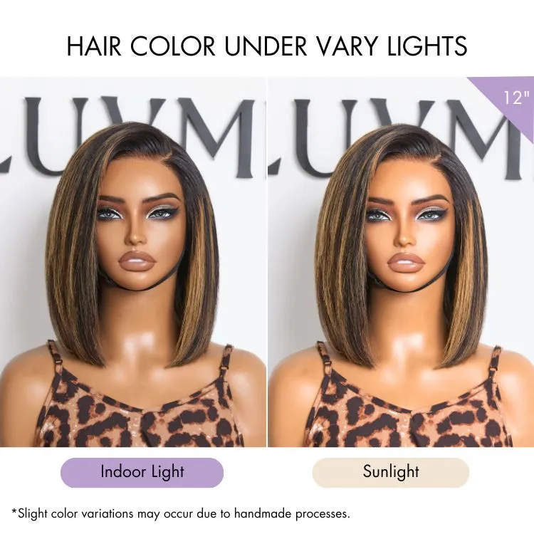 Luvme All-Day Comfort Wig Brown Highlight Blunt Cut Bob Glueless Minimalist HD Lace Wig Pre-Cut Lace