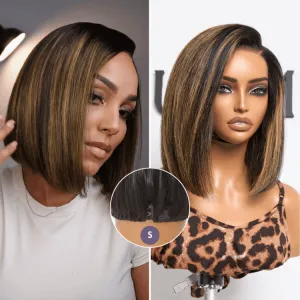 Luvme All-Day Comfort Wig Brown Highlight Blunt Cut Bob Glueless Minimalist HD Lace Wig Pre-Cut Lace